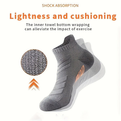 Men's Cushioned Basketball Ankle Socks - 5-Pair Pack