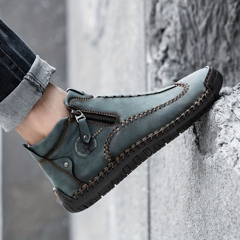 [Casual Classic Boots] Ladies Plus Size Fashion Short Boots Handmade Casual Shoes Classic Outdoor Shoes Women's Shoes With Side Zippers