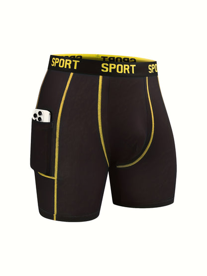 Set of 10 Men'S Underwear Featuring Pockets - Breathable, Stretchy, Quick-Drying, with an Elastic Waistband, Suitable for Sports And Leisure, Running, And Fitness. Soft And Lightweight