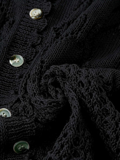Plus Size - Large Size Women'S Casual Cardigan Light And Thin Short Sleeved Pearl Button, Semi Transparent, Round Neck All Season Versatile Layered Top