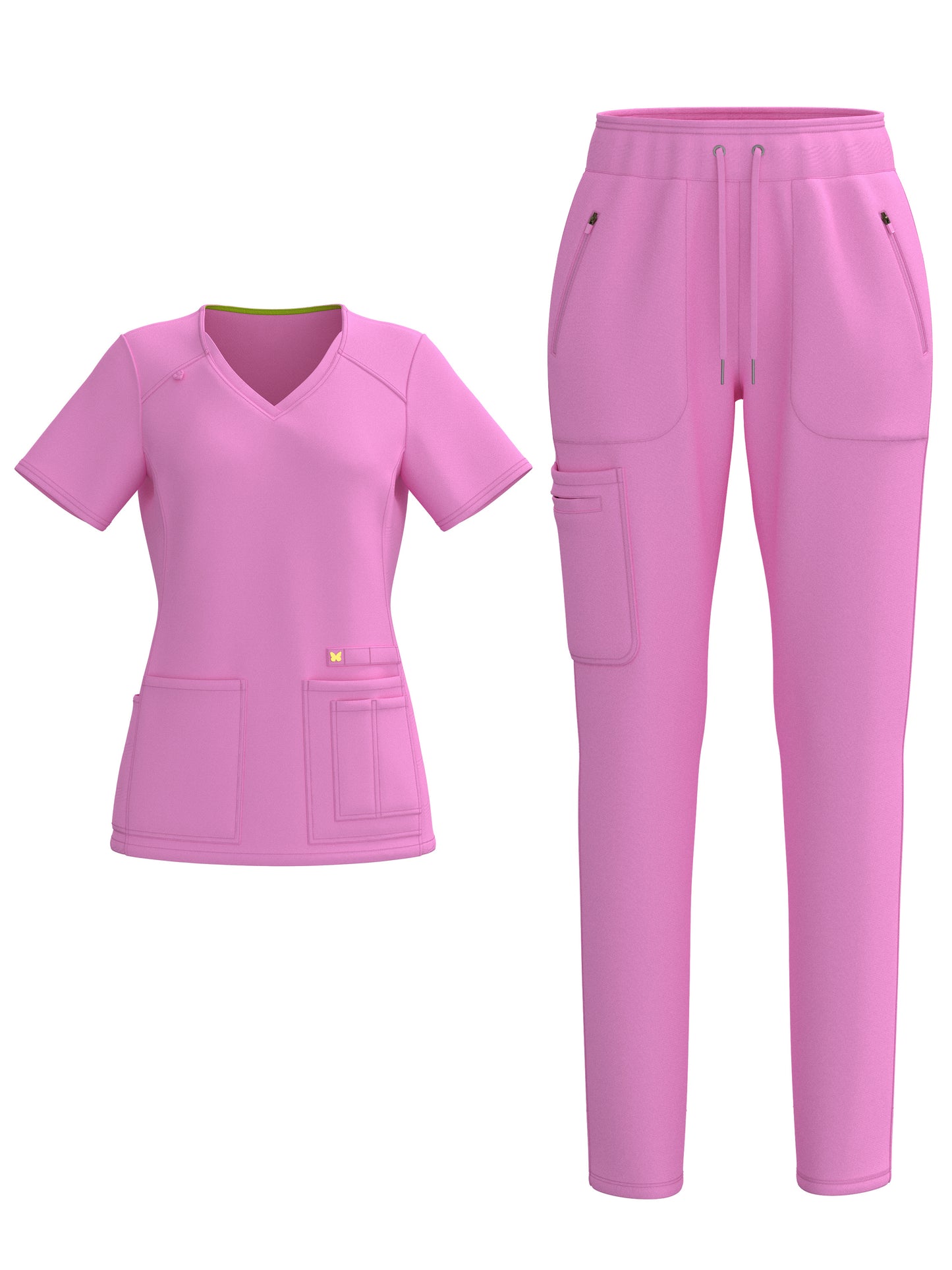 PandaFlex 4 Way Stretch Women Scrub Set Modern Fit V-Neck Top & Multi Pocket Pants 3371