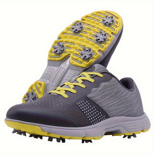 Men's Grayish Yellow Lace Shoes - product view 1
