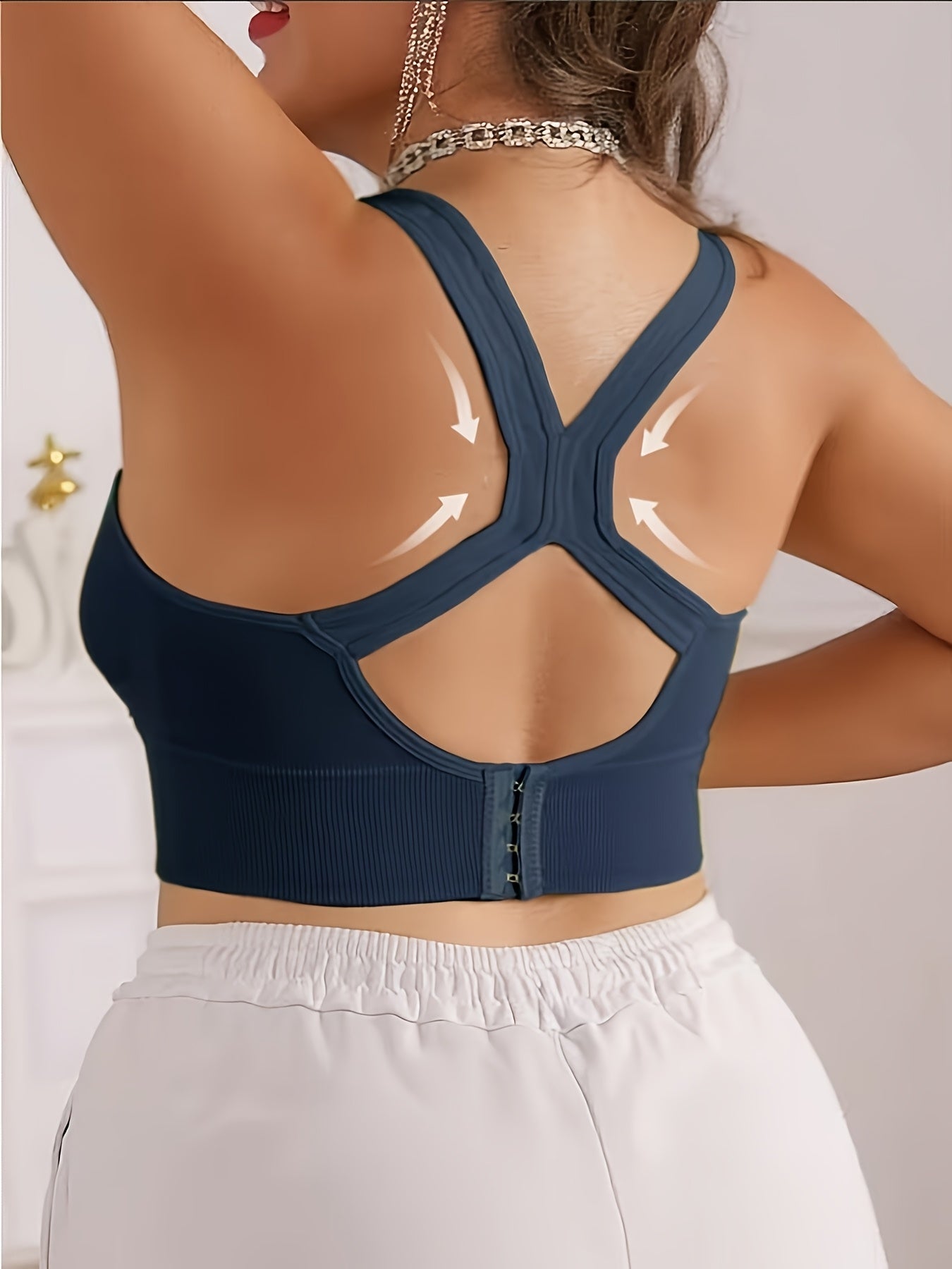 2pcs Women's Solid Color Sports Yoga Comfortable Push-up Bras - Underwear Suitable for Yoga And Exercise