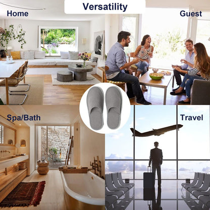 6 Pairs Unisex Polar Fleece Slippers - Reusable & Washable Non-Slip Disposable House Shoes for Weddings, Bridal Parties, Home & Travel