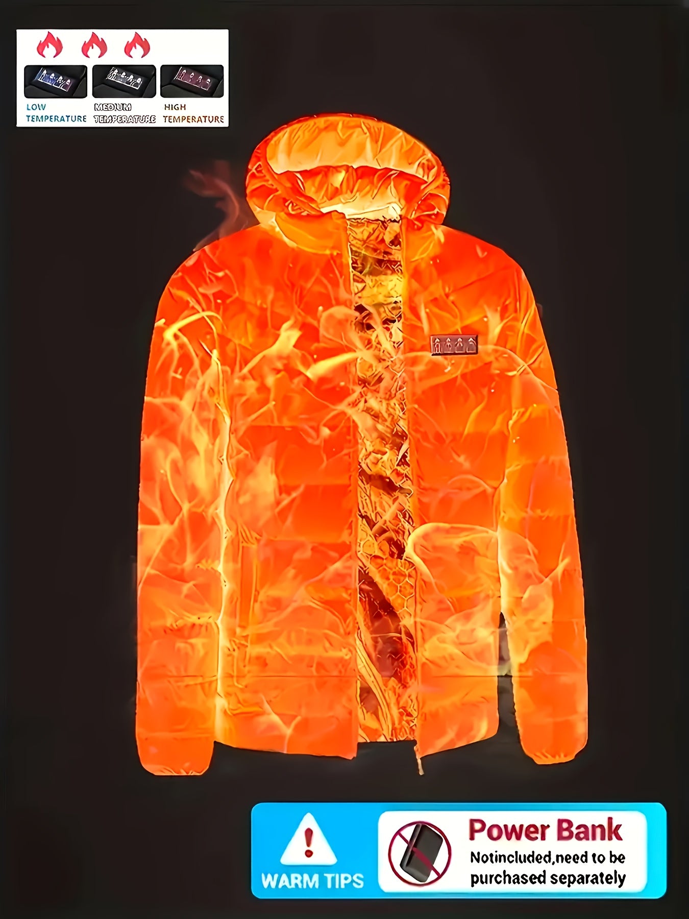 Men'S And Women'S Heated Clothes, 21-Zone Multi-Directional Heating System, Recommended for Going Out to Against Wind And Cold, Outdoor Cycling And Skiing, Casual Fashion Fashion, Warm Winter, USB Power Supply, Power Bank Not Included