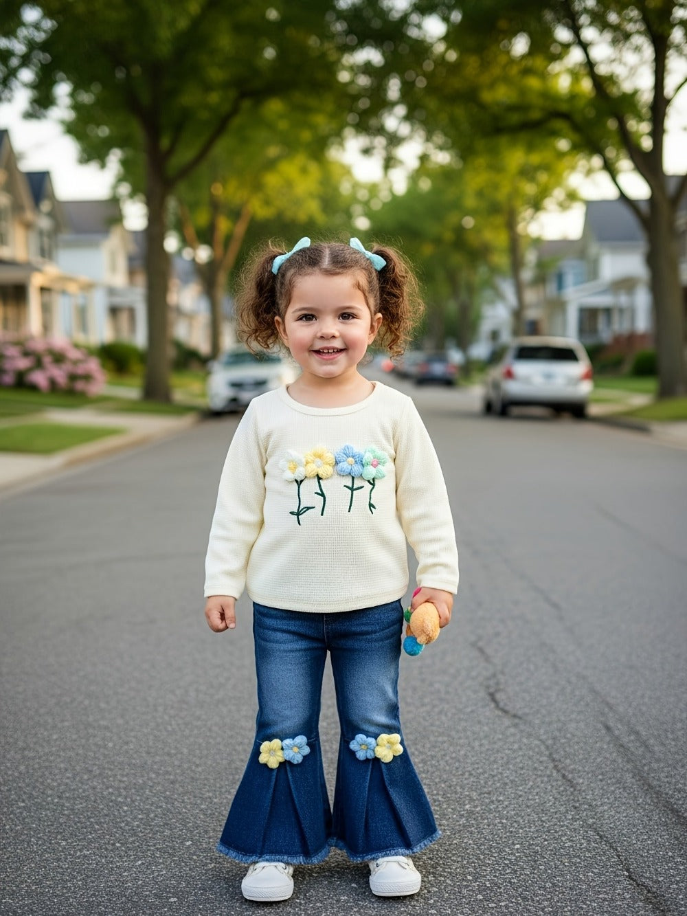 Baby Girl Floral Outfit Set - Long Sleeve Fall