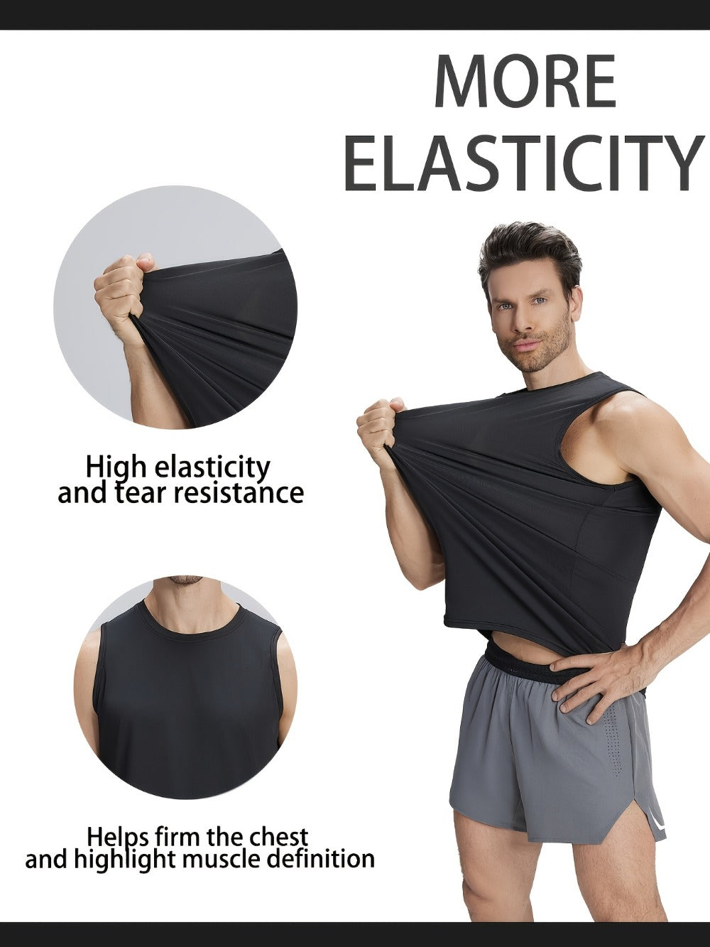 Men's Solid Color Tank Top - Crew Neck Sleeveless