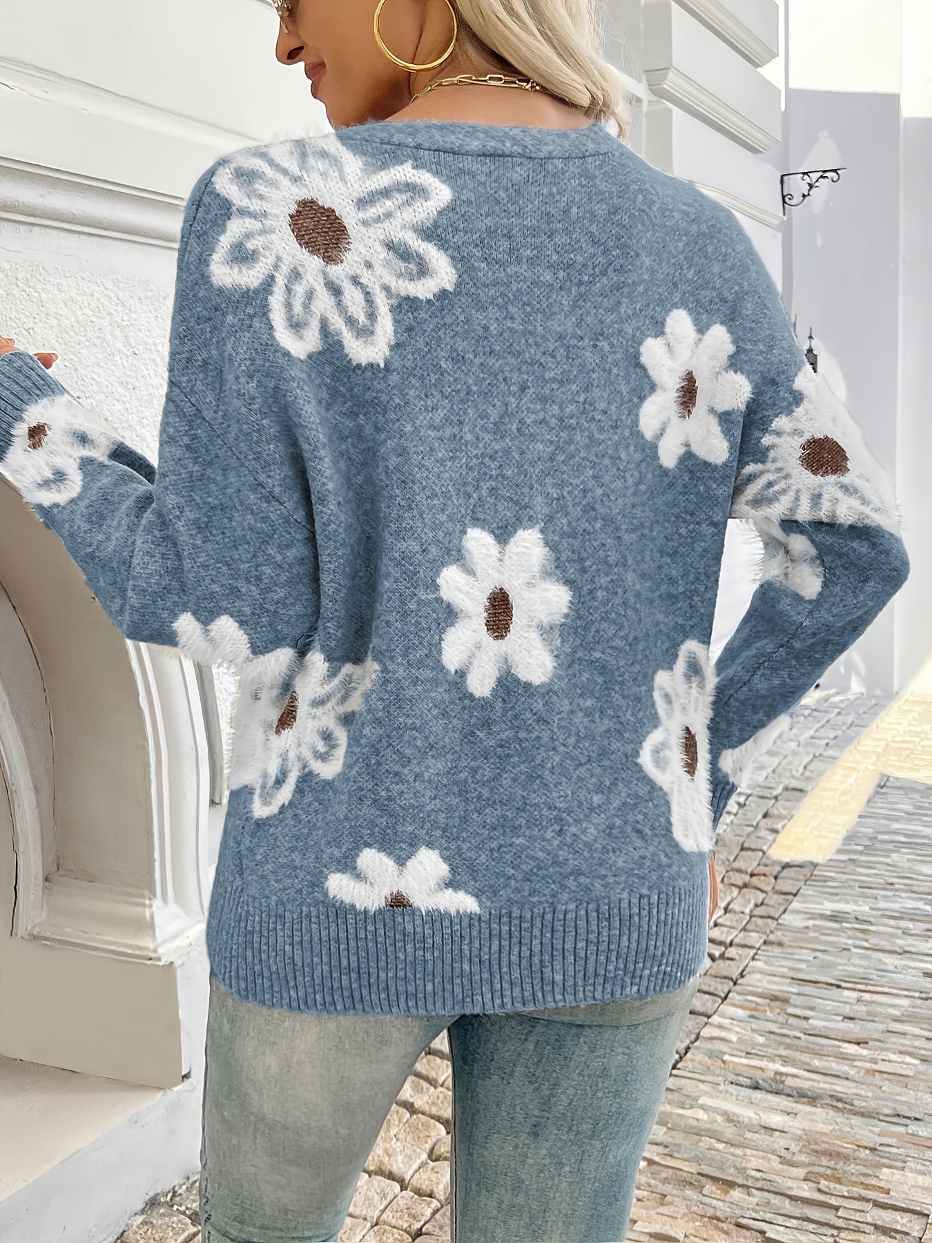 Autumn And Winter Fashion Queen Tops Long Sleeve V-Neck Casual Sweater Cardigan Women