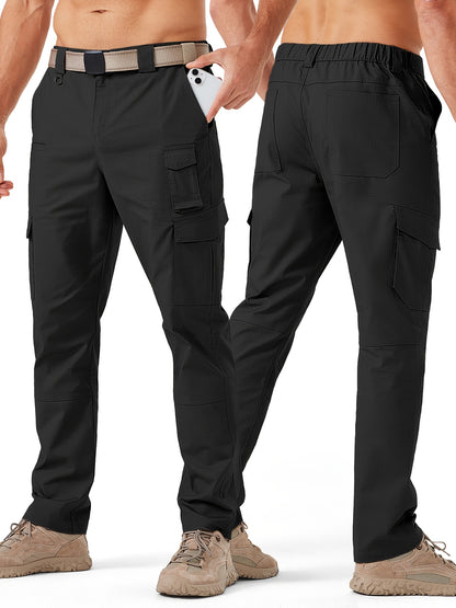 31' Men's Work Pants Cargo Pants Loose Casual Multi Pockets Outdoor Pants Color Block Straight Leg Cargo Pants with 8 Pockets