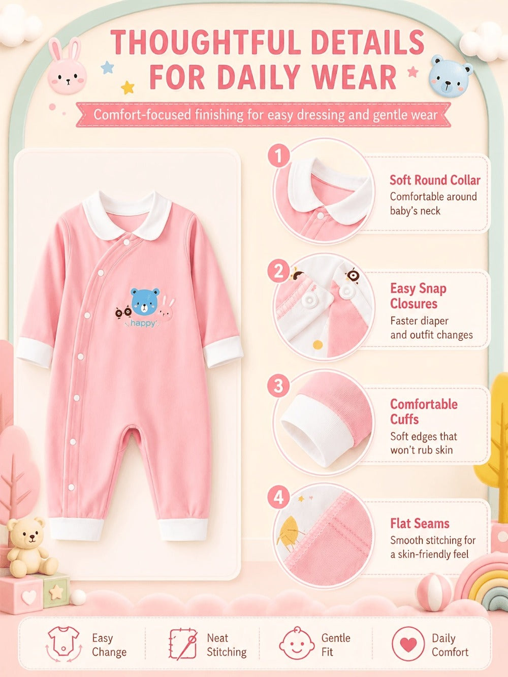Baby Girls Outfit Set - Long Sleeve Style 24293