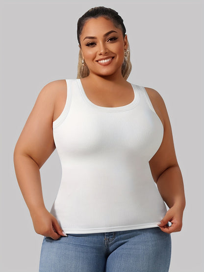 Plus Size - Directional Development Vest Big U Beauty Back 2-In-1 Comes with Coasters Pit Ribbed Base Vest to Wear Outside