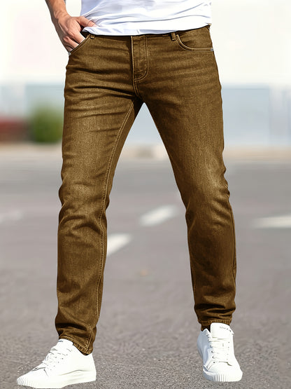 2 pcs - Trendy Ripped Jeans for Men - Fashionable Street Style Stretch Jeans for Men - Suitable for All Seasons