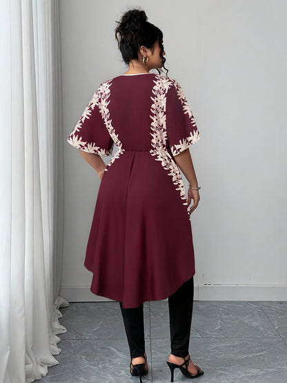 Women's White Polyester Printed V-Neck Dress - product view 26