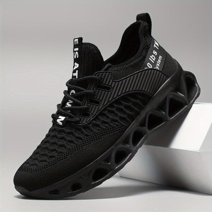 [Breathable Running Sneakers] Men's Stylish Breathable Running Shoes | Lightweight Non-Slip Blade Sole Sneakers for Walking, Tennis & Casual Wear | Shock-Absorbing Sneakers with Fashion Print Upper