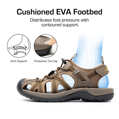 Women's Hiking Sandals Adventurous Summer Sports Shoes Outdoor Closed Toe Athletic Sport Sandals Comfortable Water Shoes Water-Friendly Beach Pool Vacation Fishing Boating Park Shoes