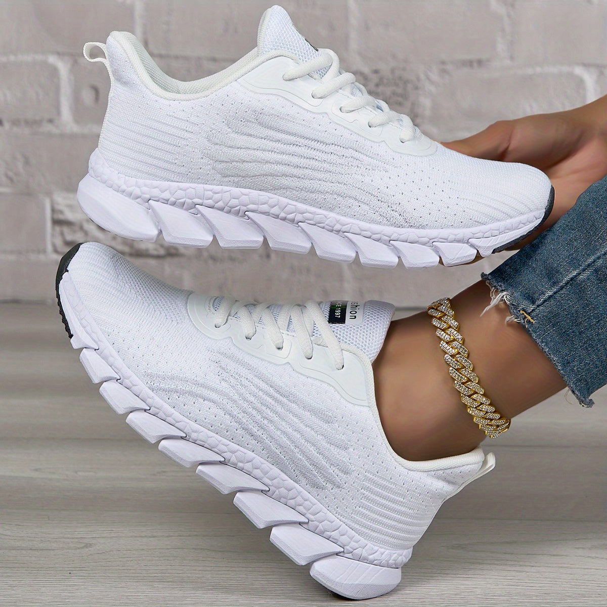 White Women's Lightweight Casual Sneakers for Womens Tennis Shoes Ankle Socks Shoes, Fitness Shoes Breathable Mesh Men's Walking Sneakers, Foam Runners Basketball Shoes, Lace-up Low-top Shoes Air Cushion Women, Women Shoes