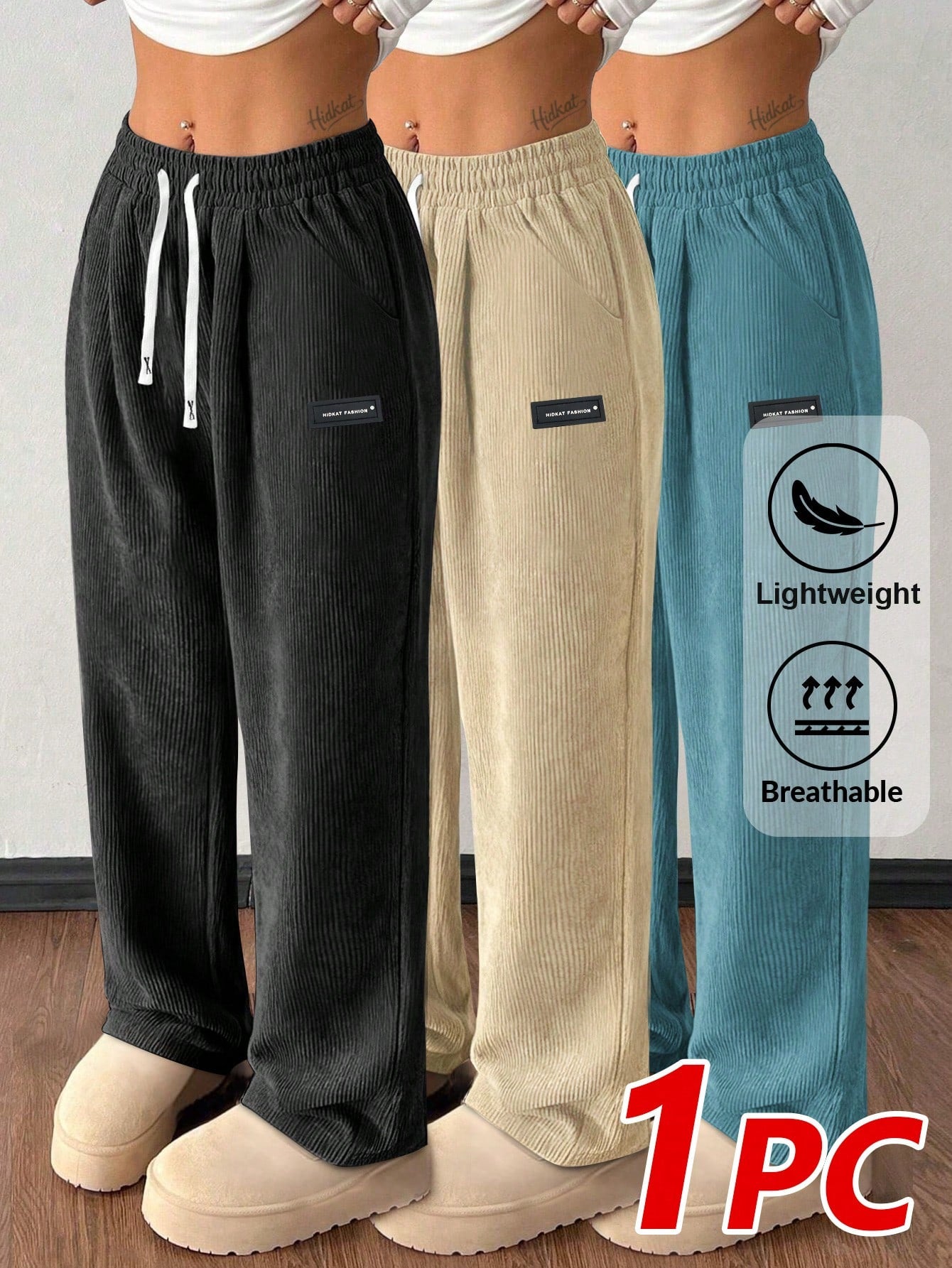 Women's Khaki Polyester Pants - product view 39