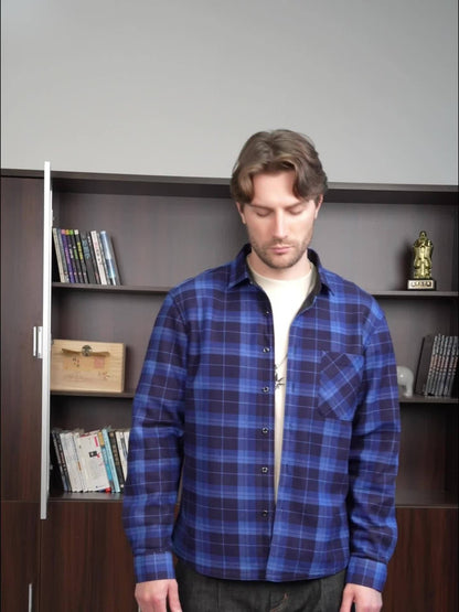 Unisex Lightweight Plaid Single-Breasted Jacket