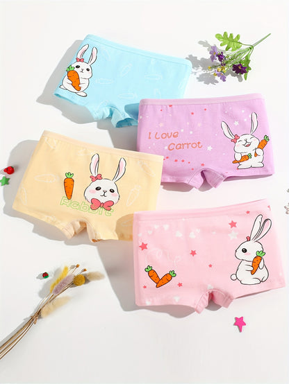 Random 6pcs/Pack Girls Cotton Boxer Shorts Cute Animal Print Elastic Breathable Girls Panty