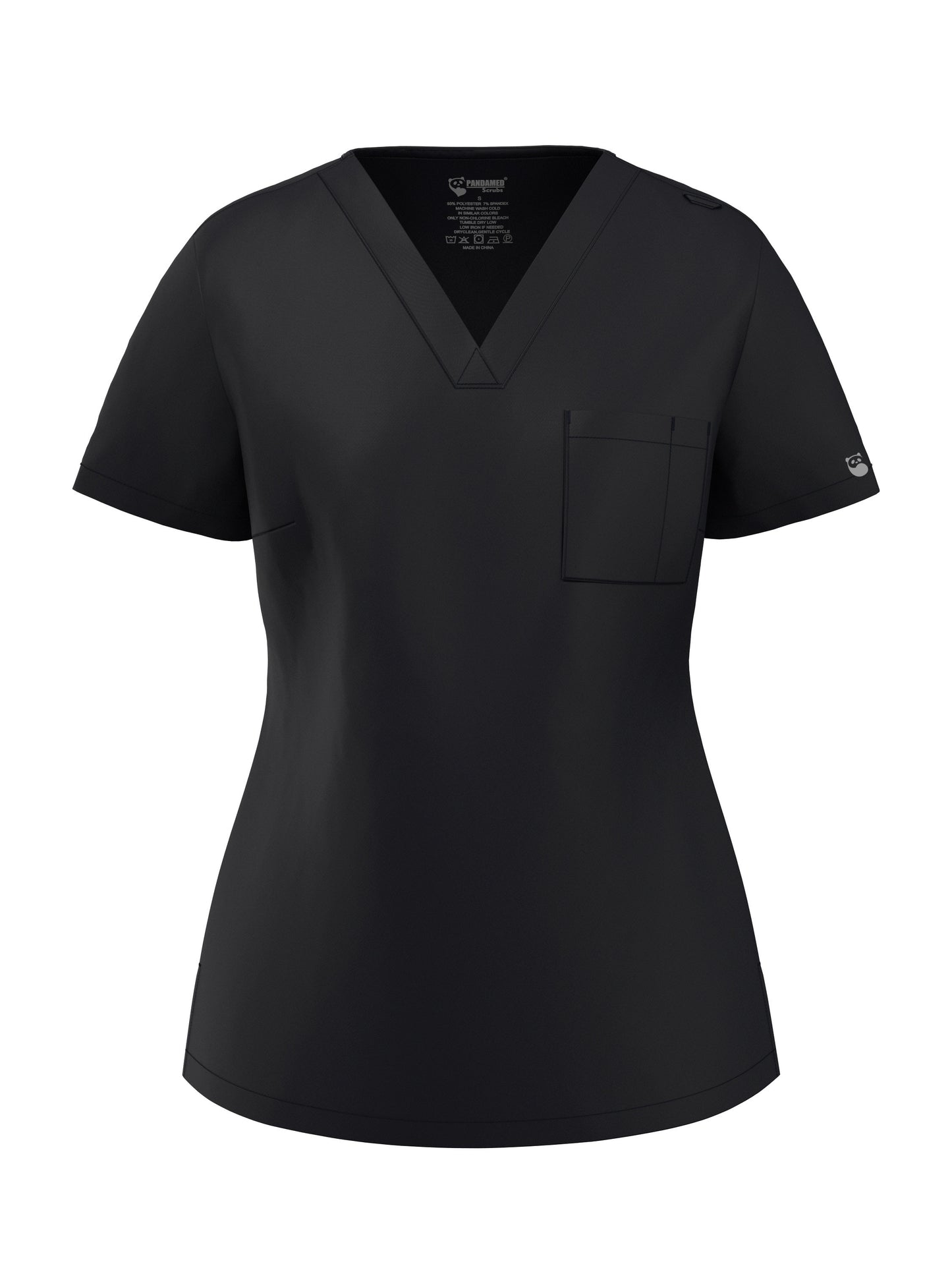 Women's Scrub Pants Set, Elastic Breathable Polyester Spandex Blend, V-Neck Short Sleeve with Pocket, Solid Color, for Work