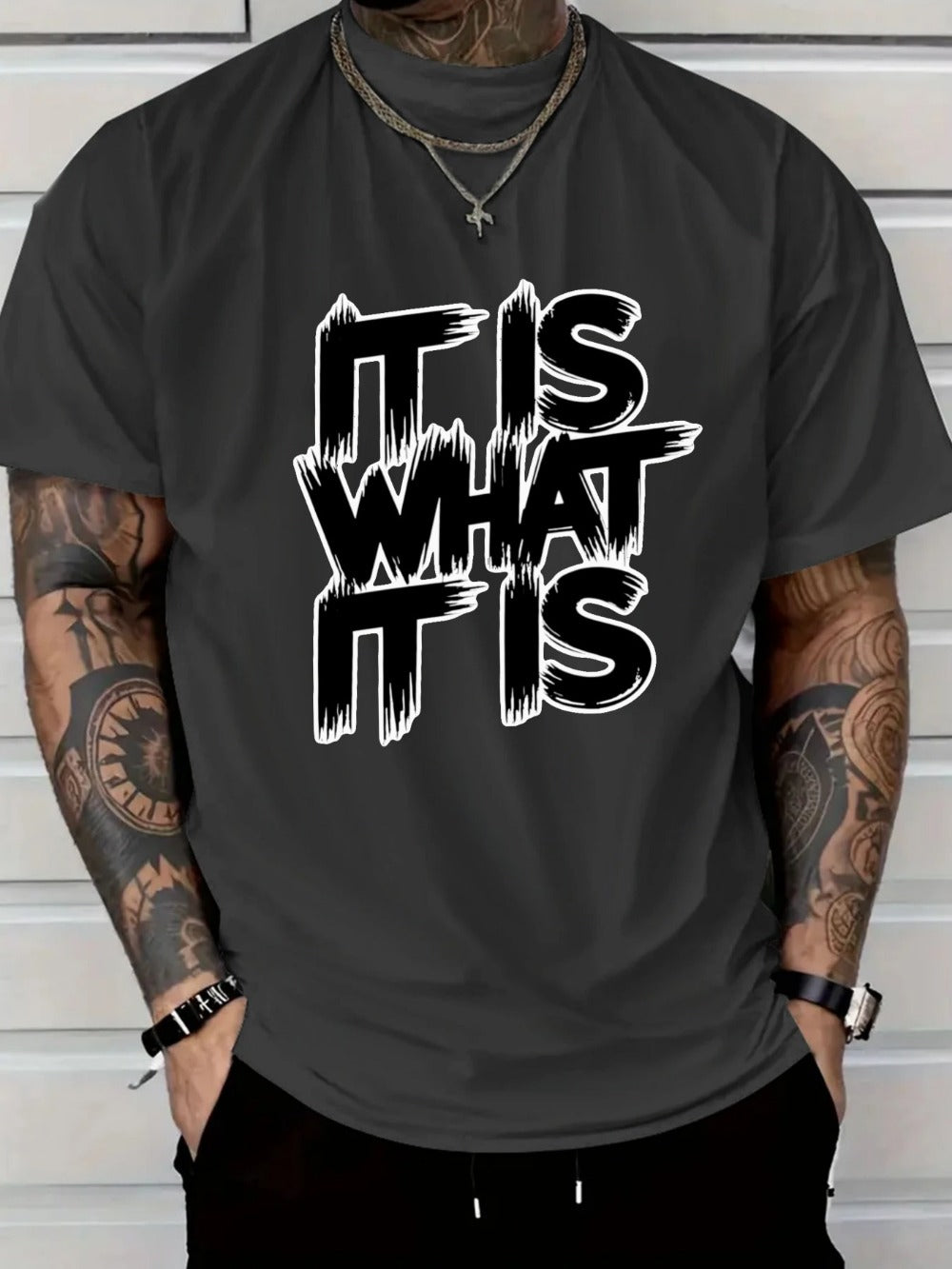 Men's Graphic T-Shirt - Round Neck Short Sleeve Travel Style 621349