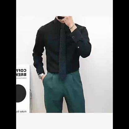 2026 French Cuff Dress Shirt 1pc For Men With FREE Random Cufflinks Set - Luxury Formal Wedding Shirt, Business Office Elegant Attire