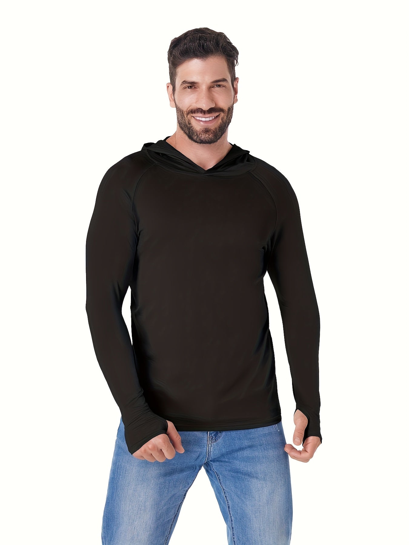 TELALEO 10-Pack Men's Quick-Dry UPF Rash Guards & Long Sleeve Shirts - Lightweight Hoodies with Thumb Holes for all-Season Outdoor, Fishing, Running, Multi-Purpose Athletic Wear (10pcs Bulk)