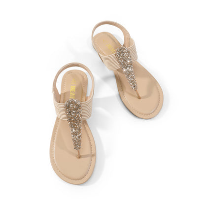 Womens Sandals, Women's Elastic Strappy String Thong Ankle Strap Summer Sandals, Soft, Comfortable, Suitable for Summer Vacation, Dating, Parties, Womens Shoes