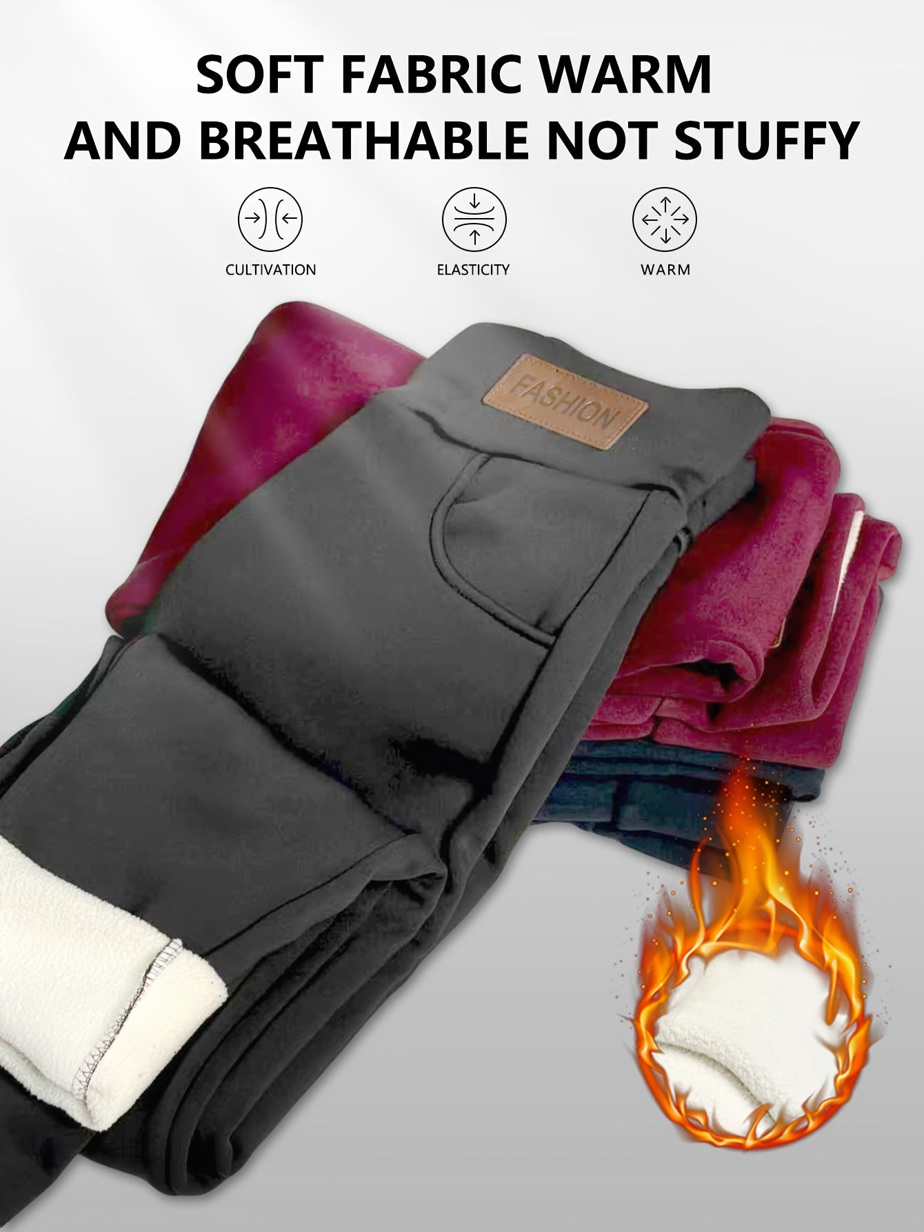3pcs in 3 Colors, New Women'S Autumn And Winter Styles, High-Waisted And Abdomen-Controlling, Halloween Pants, Women'S Pants with Pocket Design, Elastic And Breathable, And Leggings, Butt-Lifting And Tight-Fitting