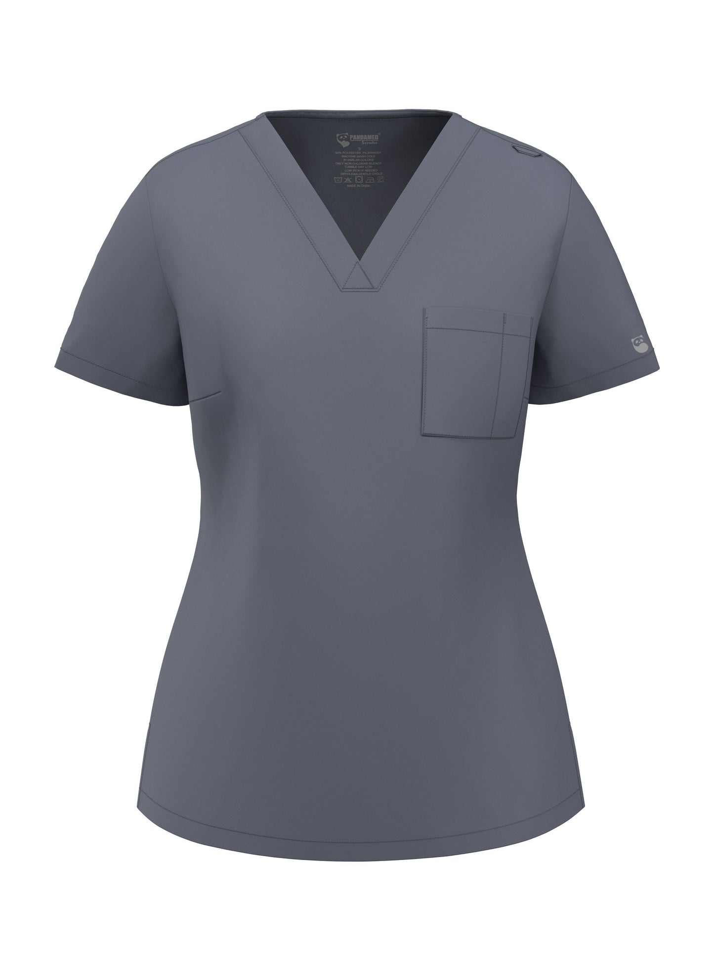 Women's Scrub Pants Set, Elastic Breathable Polyester Spandex Blend, V-Neck Short Sleeve with Pocket, Solid Color, for Work