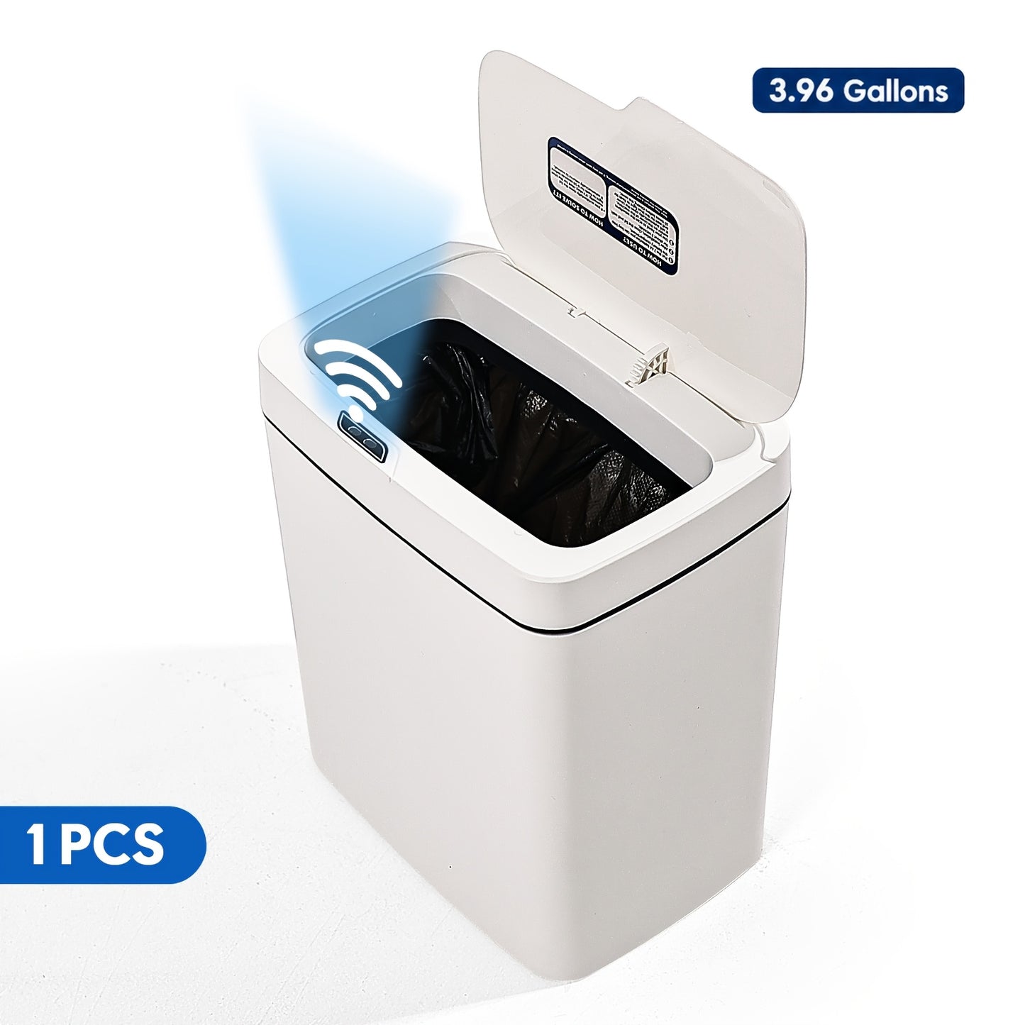 1/2 PcsCochildor Smart Detector Diaper Trash Can(3.96gal), Touchless Wastebasket, Auto On/ Off, Sealed with Lid for Odor Prevention, Silent Shutoff, Ideal for Nursery, Kitchen, Bathroom, Living Room, Office - Battery Operated (AA), No Batteries