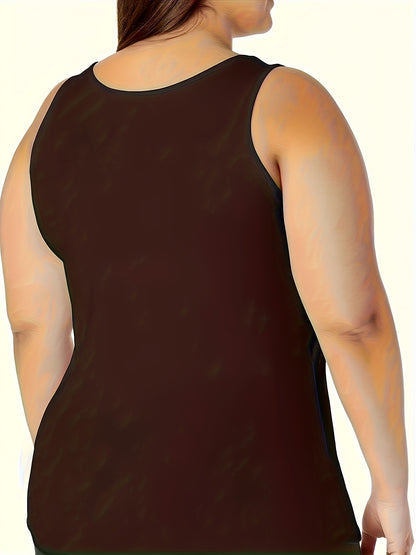 3pcs Plus Size New Arrival Women'S Tank Tops, Solid Color Simple Versatile Comfortable Breathable Fabric Casual Outing Home Wear Base Layer Shirts