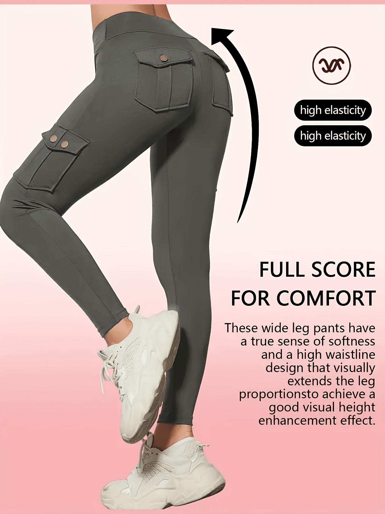 One-piece - Four-season Style Women'S Fashionable Work Pants With Pockets, Flares The Hips And Slims The Figure. Suitable For, Outdoor Leisure. Multi-pocket Ankle-length Pants, Casual Women'S Wear, Summer Women'S Wear. Available In Five Colors