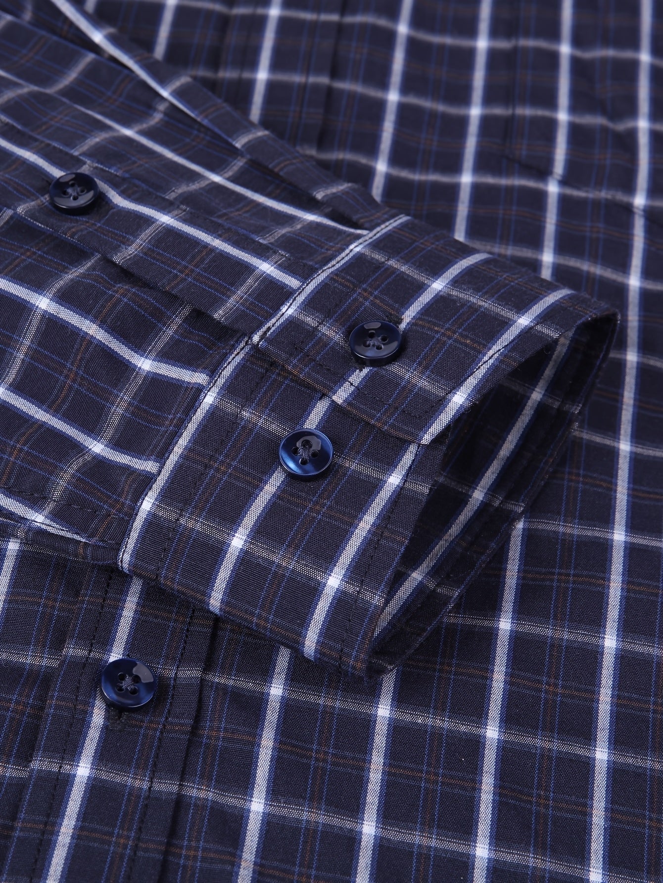 ! Men's Plaid Long Sleeve Shirt - Casual Button- with Pocket, 50% Cotton 50% Polyester, Comfortable Street Style & Commute Essential Fall Wardrobe