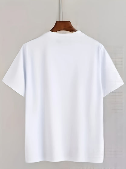3pcs Men'S T-Shirt Set- Lightweight and Breathable Crew Neck T-Shirts, Suitable for Casual and Formal Wear- Summer Essential Basics, Classic Fit, Easy to Care for, Basic Tops, Office Wear