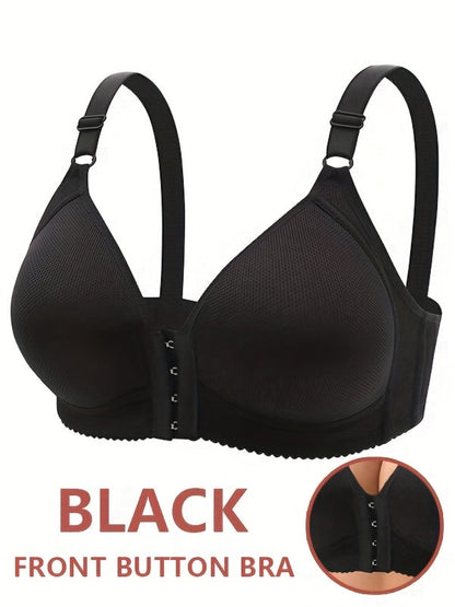 Women's Front-Closure Wireless Bra - 5-Pack Fixed Padding, Everyday Support