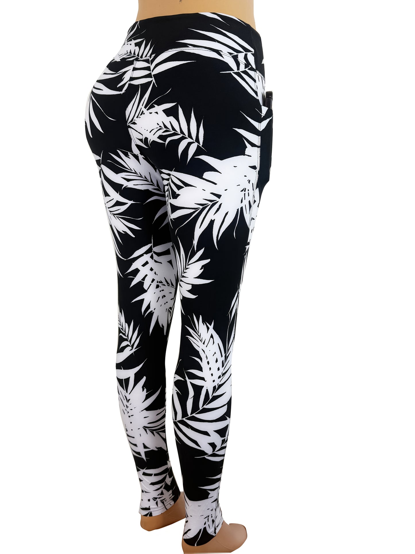 POCKETS Women's Leggings/High Waist Soft Stretch Skinny Solid Color & Printed & Tye Die Leggings for Women, Supper Soft Women's Clothing,,