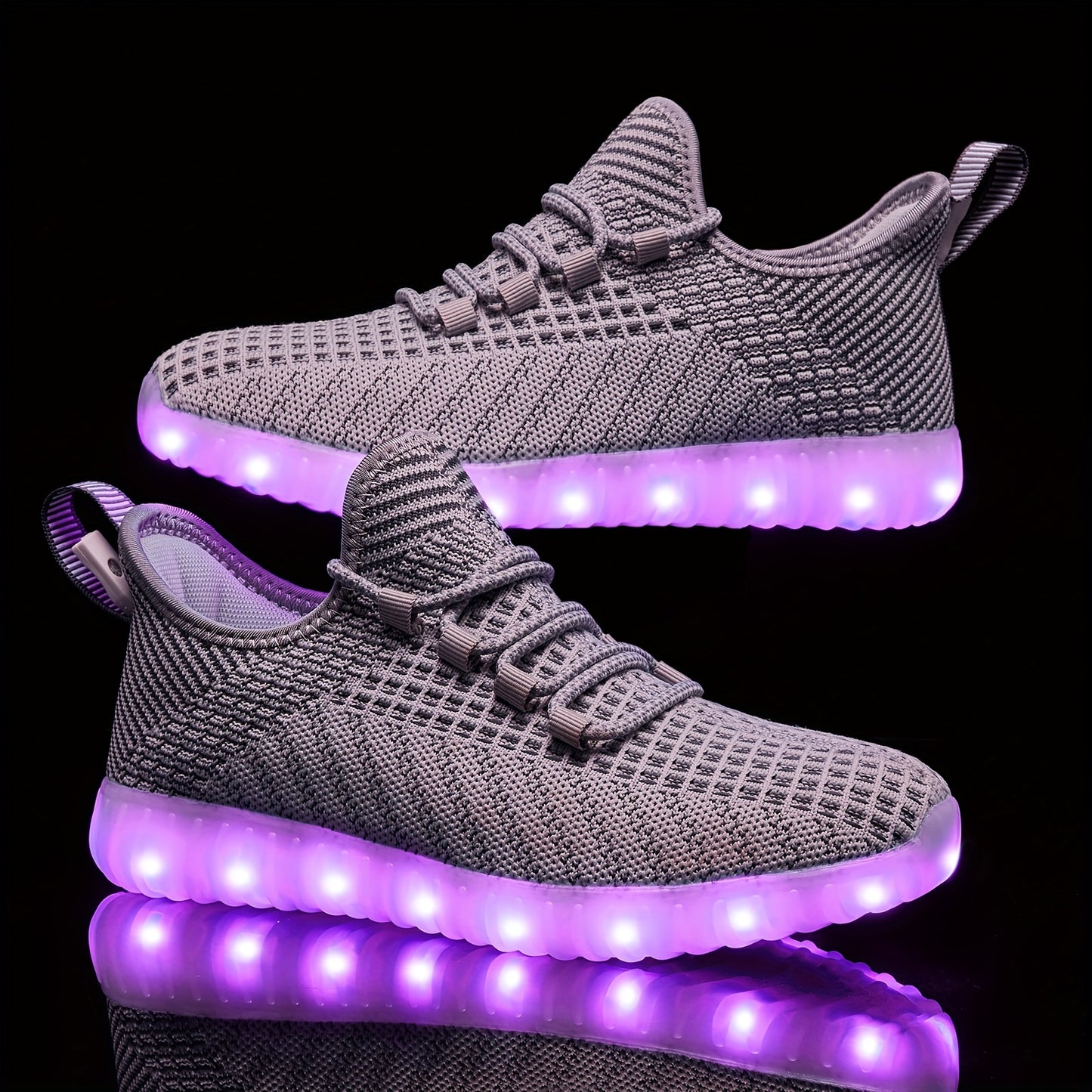 Women Men Light Up Shoes, USB Charging LED Shoes, Adult Halloween Mesh Light Up Fever Trainers, Dancing Flashing Sneakers USB Charging Dancing Shoes with Fibre Optic LED for Women Men Flashing Shoes for Festivals, Christmas, Halloween And Parties