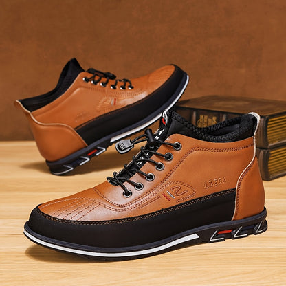 2025 New Handmade Mid-Top Casual Men's Shoes Versatile Fashion Mid-Top Shoes Men's Fashion Casual Shoes