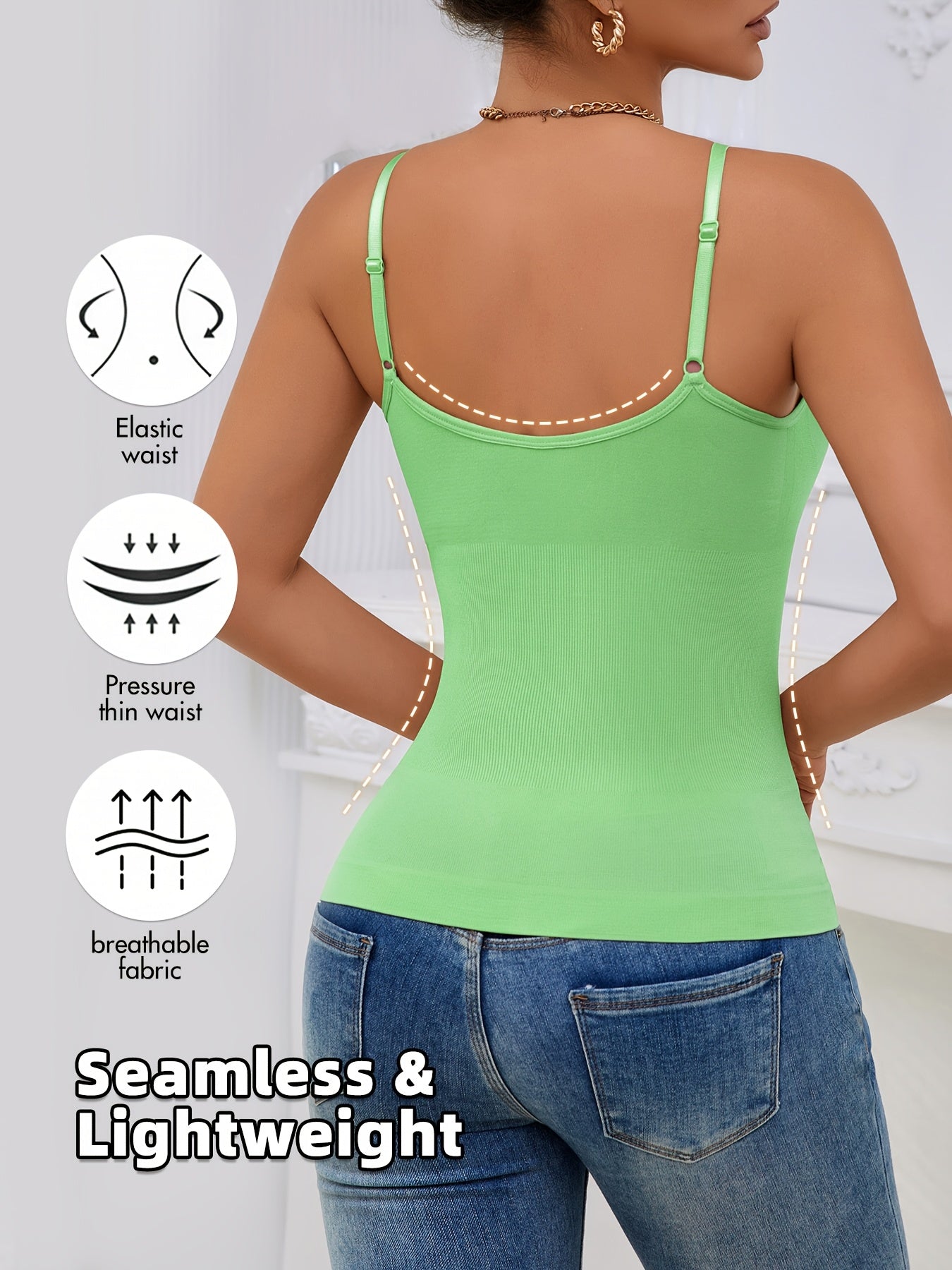 3pcs Women'S Camisole Vest, Comfortable, Breathable, Sleeveless Bottom, Inner Layer, Shaping And Body Shaping Sports Bra