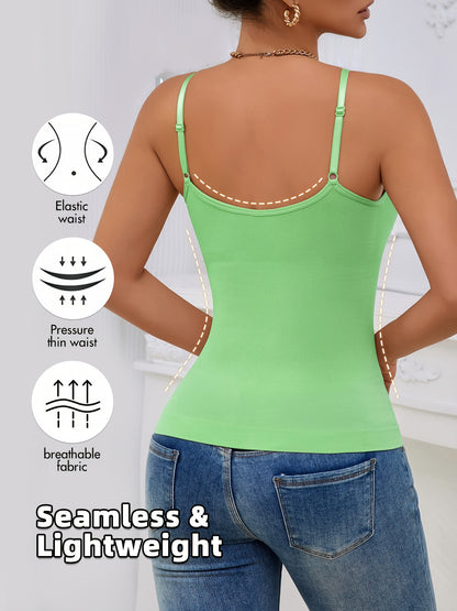 3pcs Women'S Camisole Vest, Comfortable, Breathable, Sleeveless Bottom, Inner Layer, Shaping And Body Shaping Sports Bra
