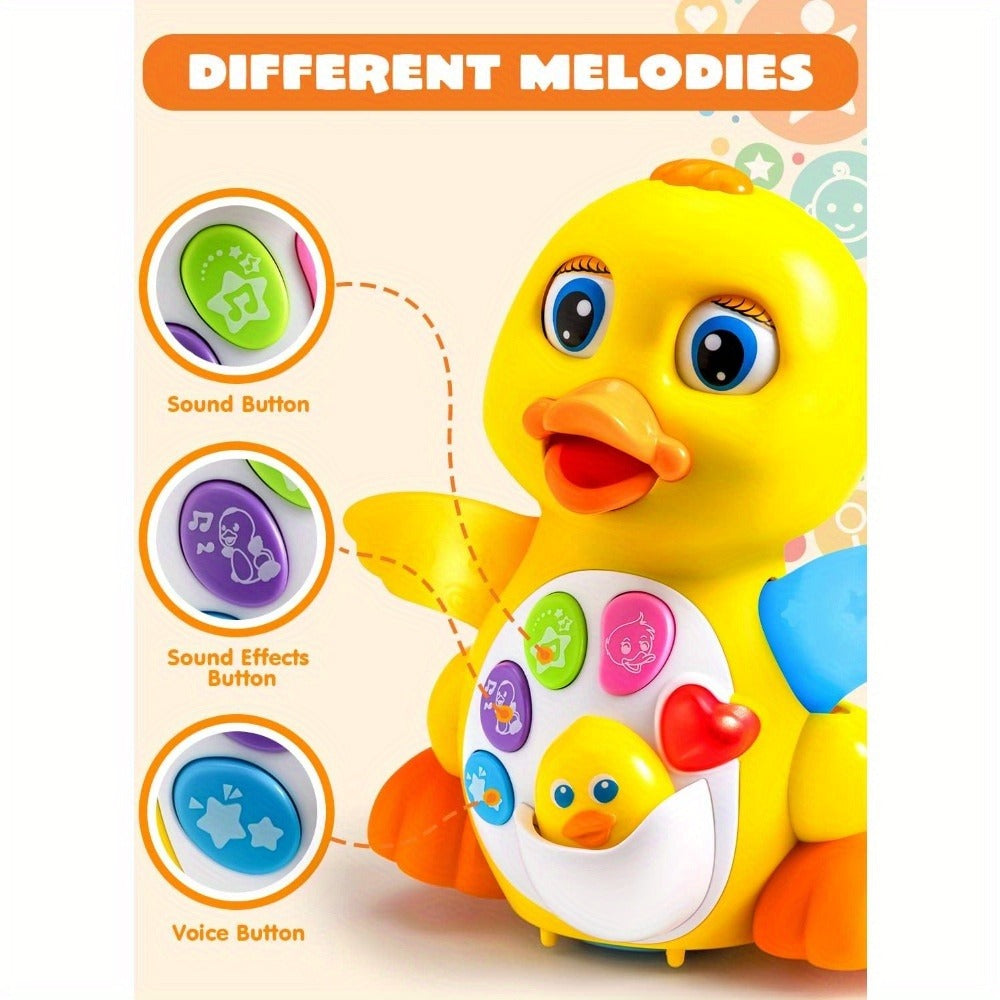 Musical Crawling Duck Baby Toy - Dancing, crawling, music and light-up play