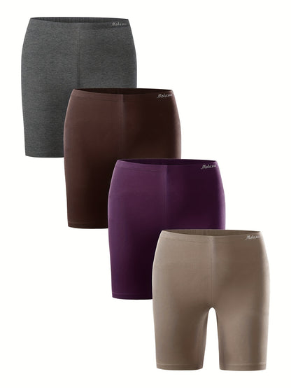 Molasus Womens Cotton Boxer Shorts Underwear Anti Chafing Bike Shorts Pack of 4