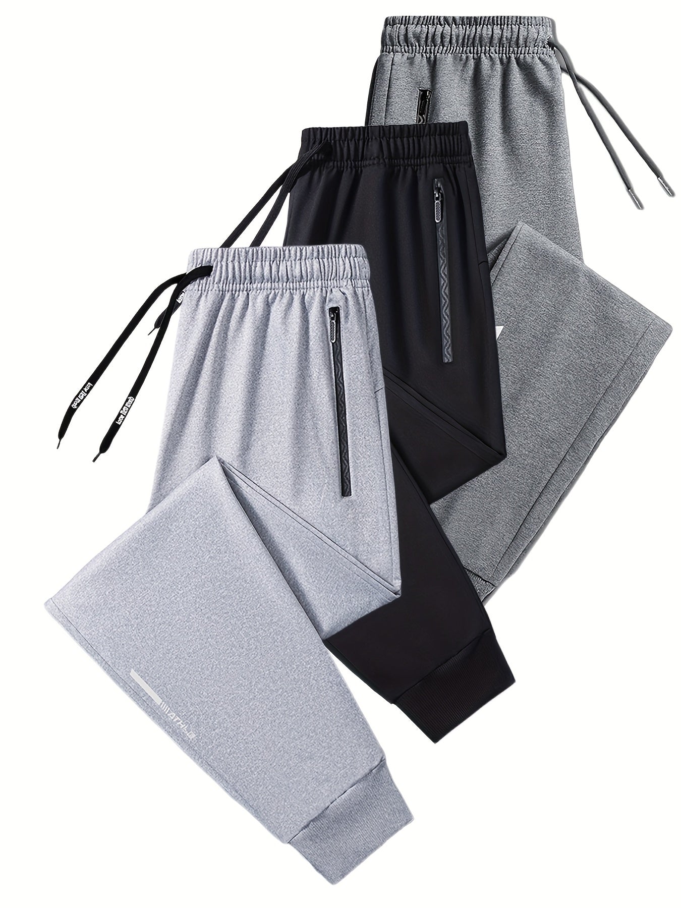 3pcs, Men's Pants Sports Casual, Stretch Loose, Premium, Zipper Leg Pants, Outdoor, Gifts, Men's Sweatpants,, Sweatpants Men, Joggers for Men, Pants for Men, Men's Trousers, Gifts for Men, Mens Christmas Gifts, Mens Gifts Ideas