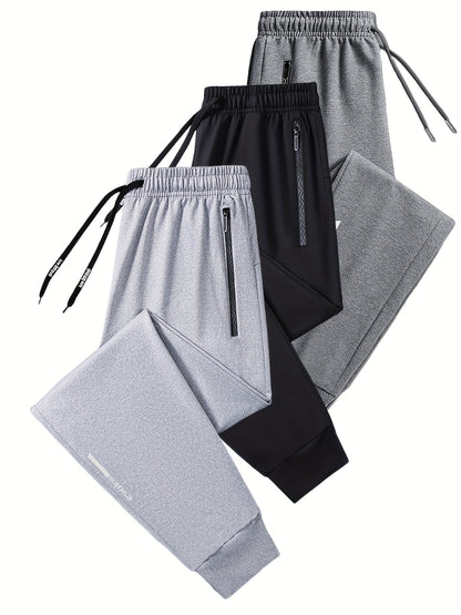 3pcs, Men's Pants Sports Casual, Stretch Loose, Premium, Zipper Leg Pants, Outdoor, Gifts, Men's Sweatpants,, Sweatpants Men, Joggers for Men, Pants for Men, Men's Trousers, Gifts for Men, Mens Christmas Gifts, Mens Gifts Ideas