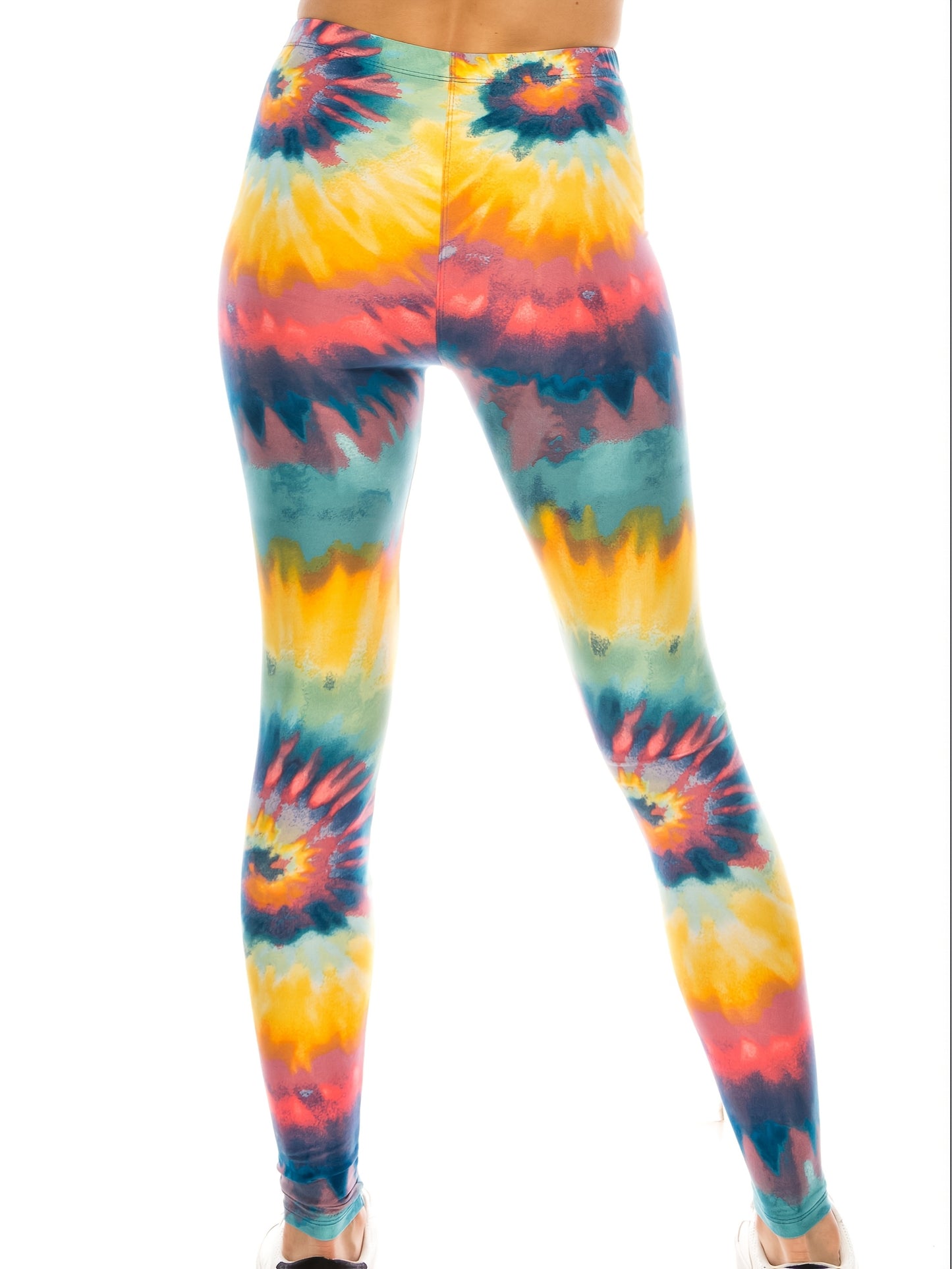 Tie Dye Print Skinny Yoga Leggings - Casual Sports Every Day Stretchy Leggings - Polyester & Spandex Blend - For Women - Suitable for Yoga, Fitness & Everyday Wear - Perfect Gift for Active Women