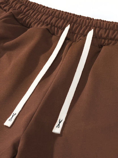 3pcs Men's Spring & Autumn Regular Fit Solid Drawstring Sweatpants with Pockets - Ideal for Outdoor Sports & Casual Wear