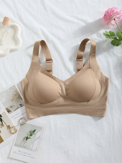Large Size Single-piece Women's Seamless No-steel-bra Bra, Sexy Back Lifting Bra, Comfortable Breathable Bra Without Steel Band, Women's Bra, High Elasticity Gathering Anti-gravity Upward Lifting Bra, Suitable for Daily Wear Daily Bra Set