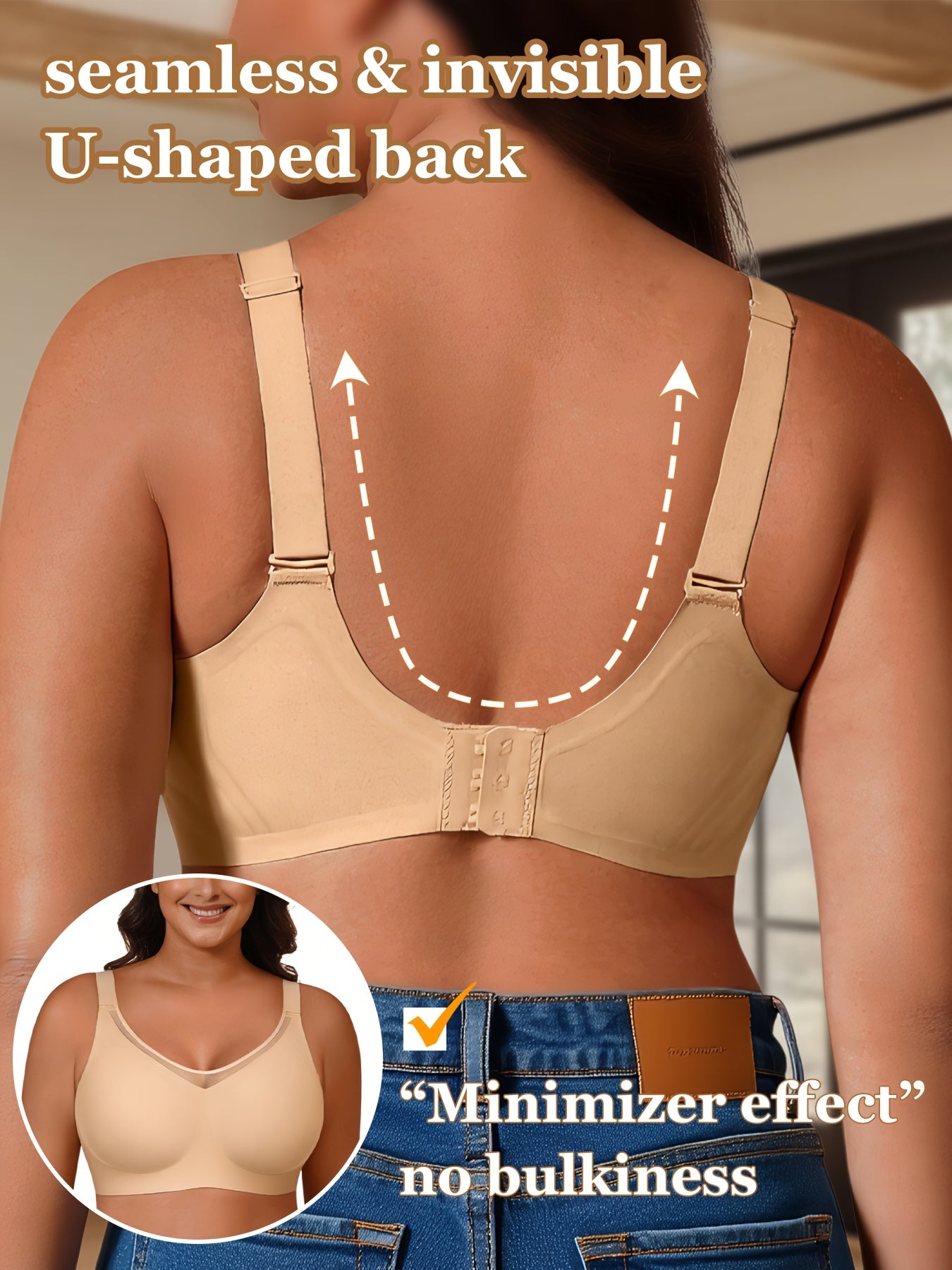 Women's Black Mesh V-Neck Bra - product view 27
