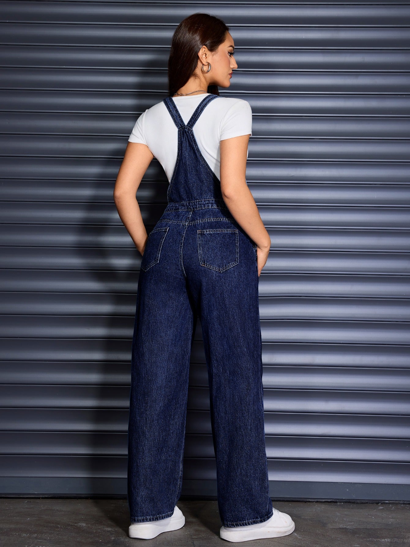 [Denim Wide Leg Jumpsuits] Womens Overalls Denim Straight Wide Leg Jeans Overall Loose Fit Bib Baggy Jean Jumpsuits Adjustable Straps